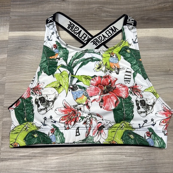 Akelasurf skull and tropical sports bra size medium - Picture 3 of 9